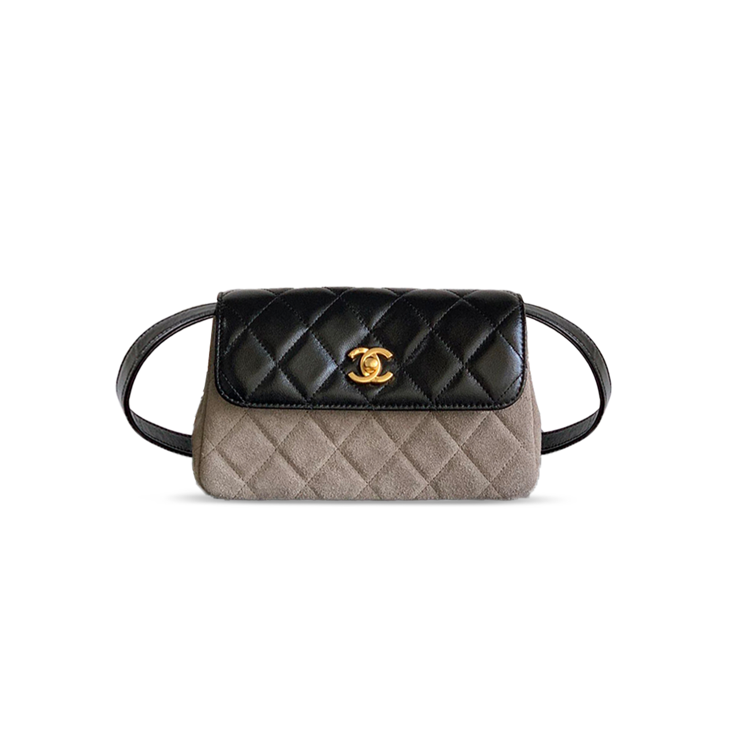 CHANEL BLACK SUEDE FLAP CROSSBODY BAG AP4677 (19.5*11.5*5cm)